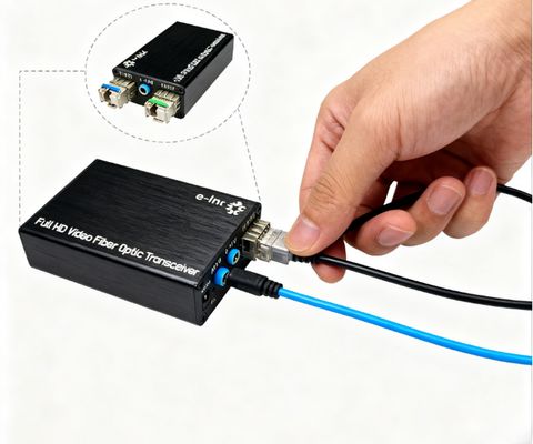 مینی نوع DVI فیبر نوری Extender با استریو صوتی خارجی