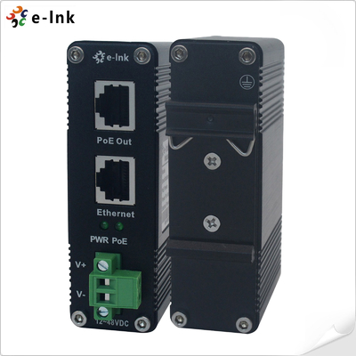DIN ریل صنعتی 802.3at 30W گیگابیت PoE Injector Adapter 12~48V DC Power Booster قیمت کارخانه